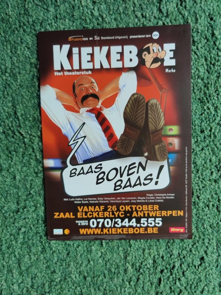 Folder Kiekeboe - Baas boven baas - Het theaterstuk, Eén stripboek, Ophalen of Verzenden, Nieuw, Merho