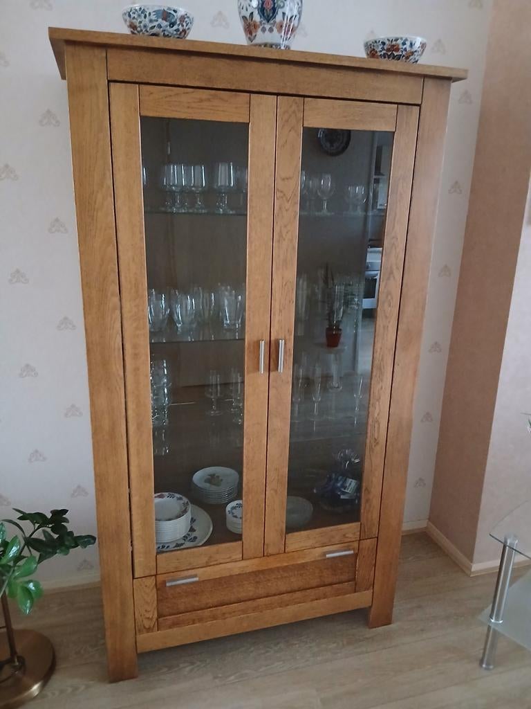 Vitrinekast, Ophalen, 50 tot 100 cm, Zo goed als nieuw, 150 tot 200 cm