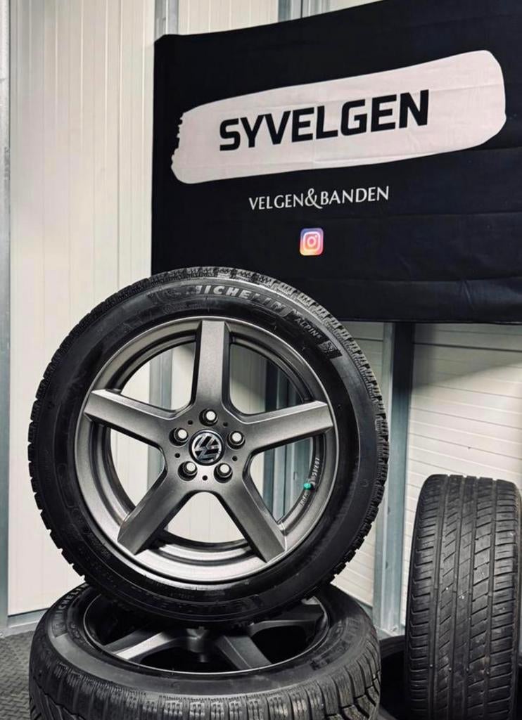 ✅ 16” VW Polo Audi A1 Velgen 5x100 + 195/55/16 Michelin, Ophalen, 16 inch, Banden en Velgen, Nieuw