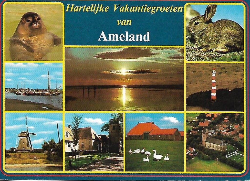 Ameland- -9-luik., Verzenden, 1980 tot heden, Gelopen, Waddeneilanden