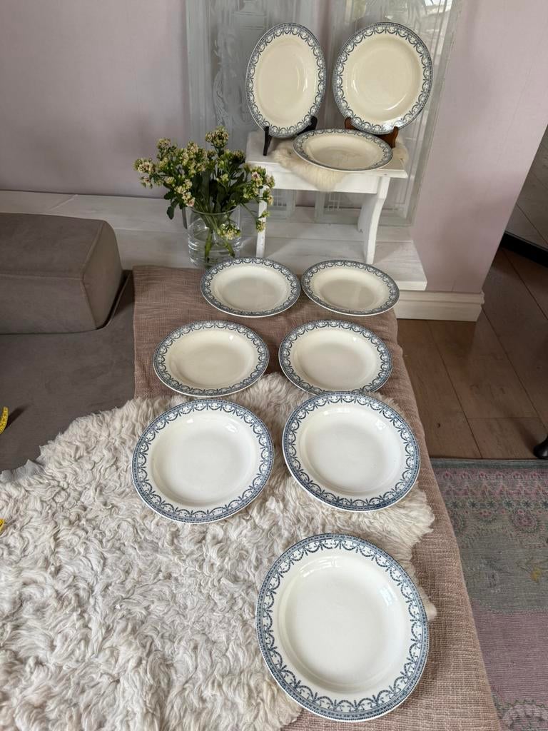 Salins Guirlandes 9x diepe borden 1900 Frankrijk, Ophalen