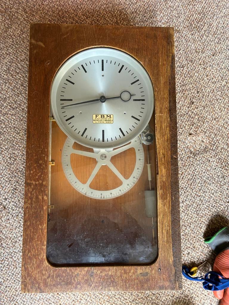 Antieke F.B.M. Burk Fabrieksklok - Industriële Wandklok, Ophalen