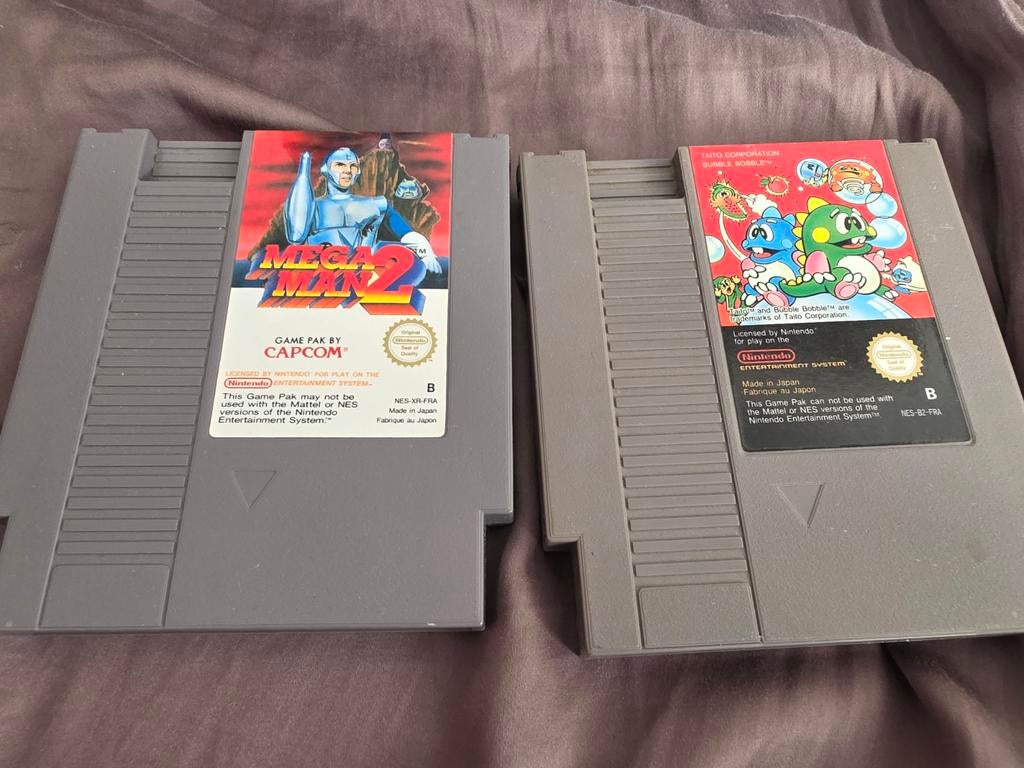 Mega Man 2 en Bubble Bobble NES games, 1 speler, Ophalen of Verzenden, Gebruikt, Vanaf 7 jaar