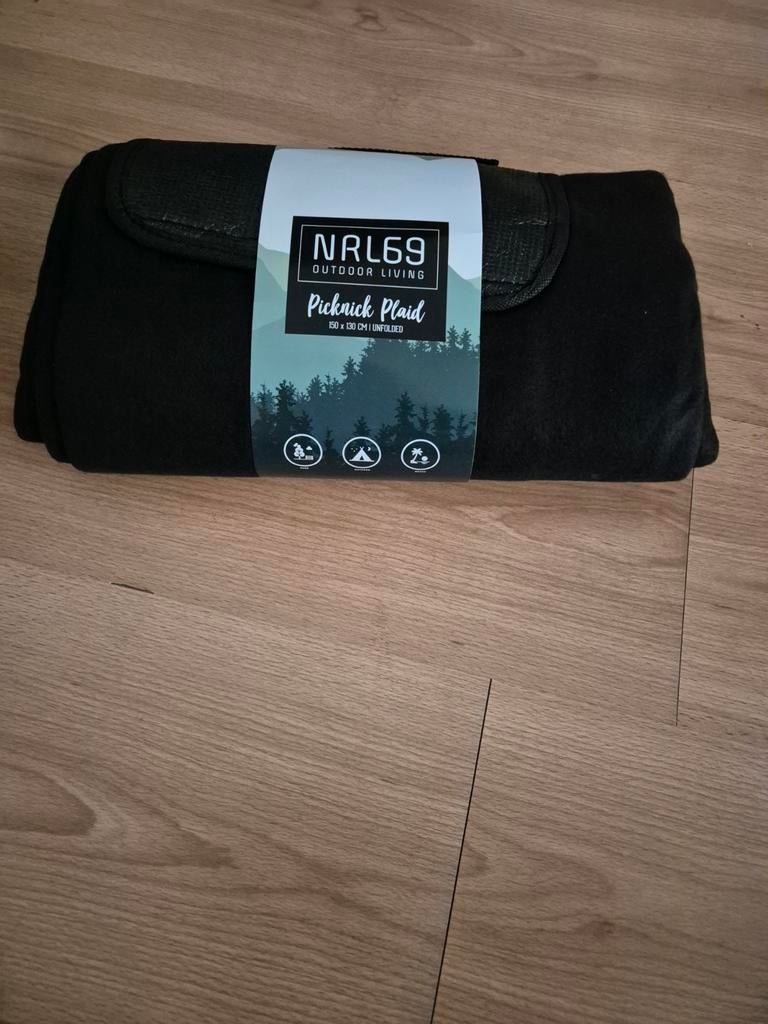 NRL69 NIEUW Outdoor Living Picknickkleed - Zwart, 150x130 cm, Ophalen, Nieuw, Zonder inhoud