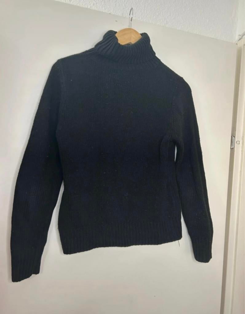 Zwarte echt wollen dames coltrui maat M/38 - 70% wol, Ophalen of Verzenden, Gedragen, Maat 38/40 (M), Zwart