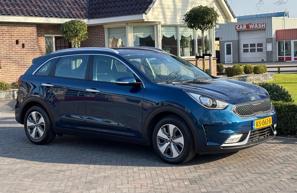 Kia NIRO 1.6 GDi HYBRID First Editon, Camera, Navi, Camera,, Automaat, Gebruikt, Met garantie (alle), Blauw
