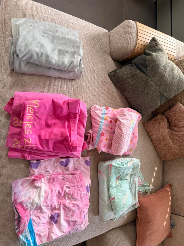 Dekbedovertrek meisje 1 persoons, Ophalen, Zo goed als nieuw, Wit, Rond