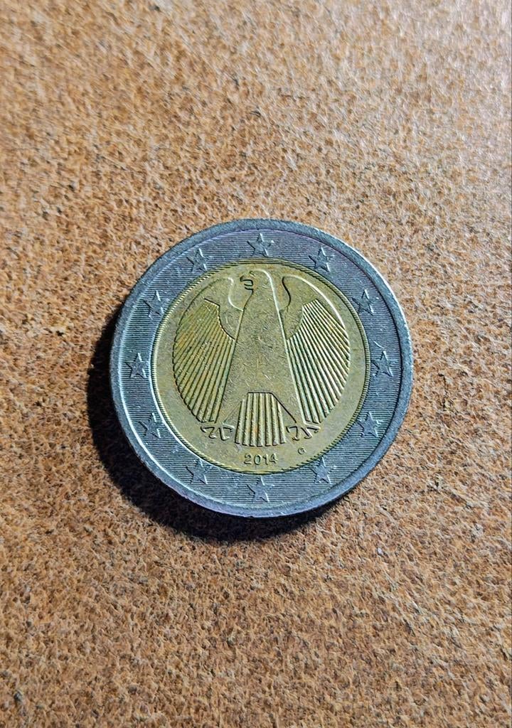 Duitse 2 euro munt met productiefout, Ophalen of Verzenden, Duitsland, 2 euro, Losse munt