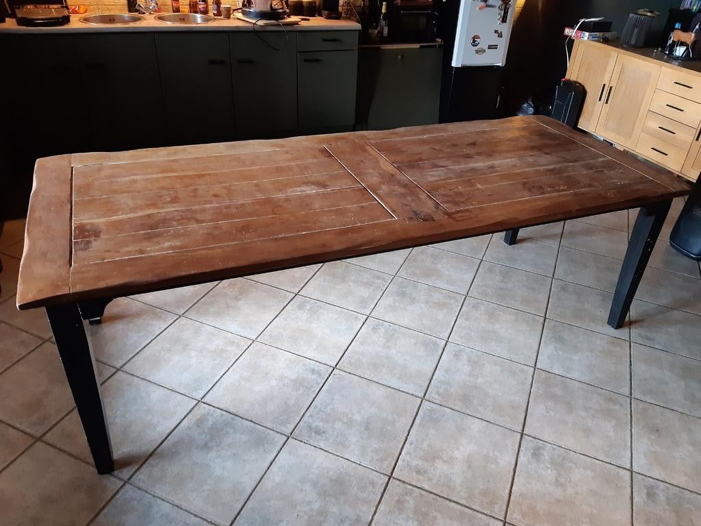 Koloniale houten eettafel, Huis en Inrichting, Tafels | Eettafels, Ophalen, Gebruikt, 100 tot 150 cm, 200 cm of meer