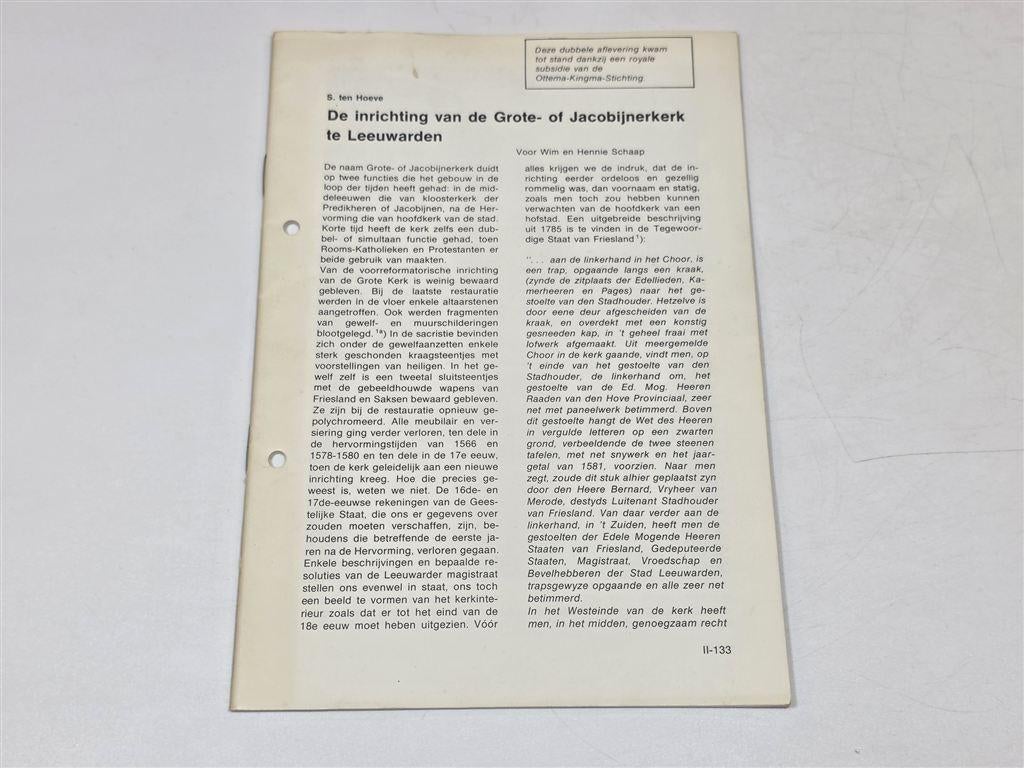 Jacobijnerkerk Leeuwarden — Kerkinterieur, Boeken, Ophalen of Verzenden, Gelezen