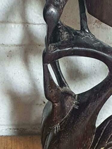 Houtsnijwerk indonesië vogel voert jong, Antiek en Kunst, Ophalen