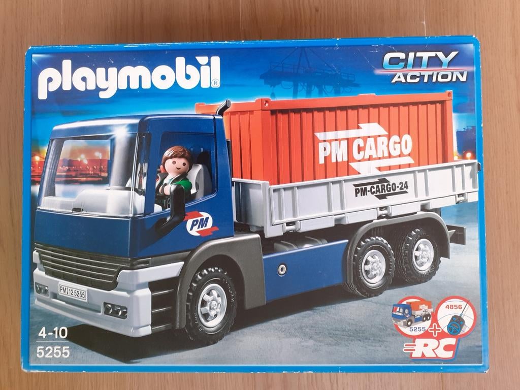 Playmobil 5255 Vrachtwagen met container en zwaailicht, Ophalen of Verzenden, Zo goed als nieuw, Complete set