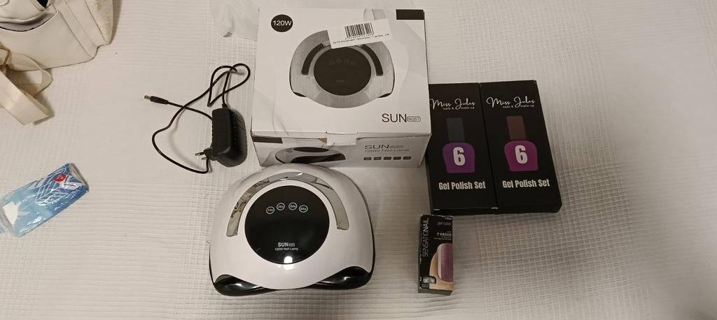 Sun UV lamp gelnagels en gel polish set, Ophalen of Verzenden, Zo goed als nieuw, Wit, Handen en Nagels
