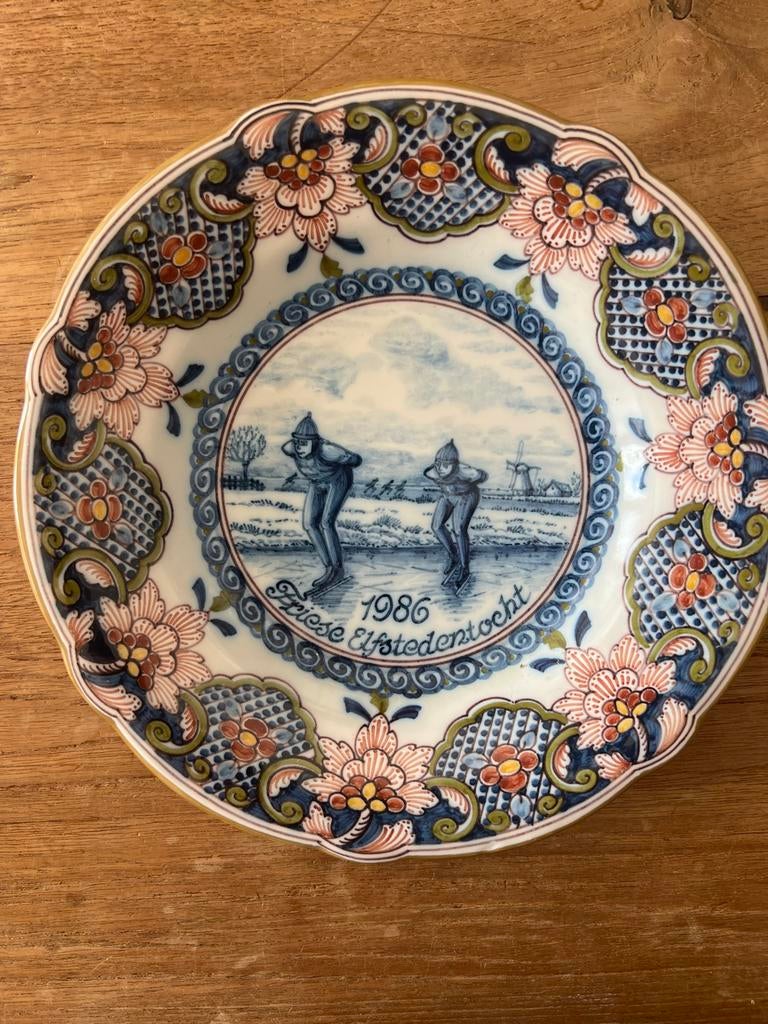 Makkum wandbord Friese Elfstedentocht 1986, Ophalen of Verzenden