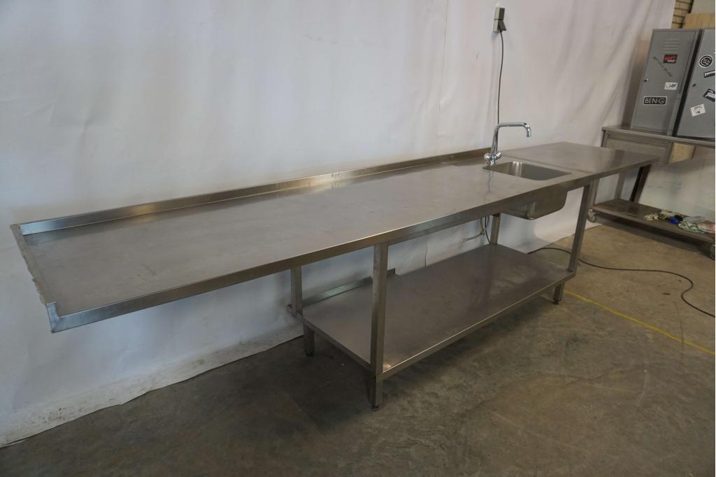 RVS werktafel spoeltafel aanvoertafel afvoertafel horeca, Niet ingevuld, Gebruikt, RVS Meubilair, Niet ingevuld