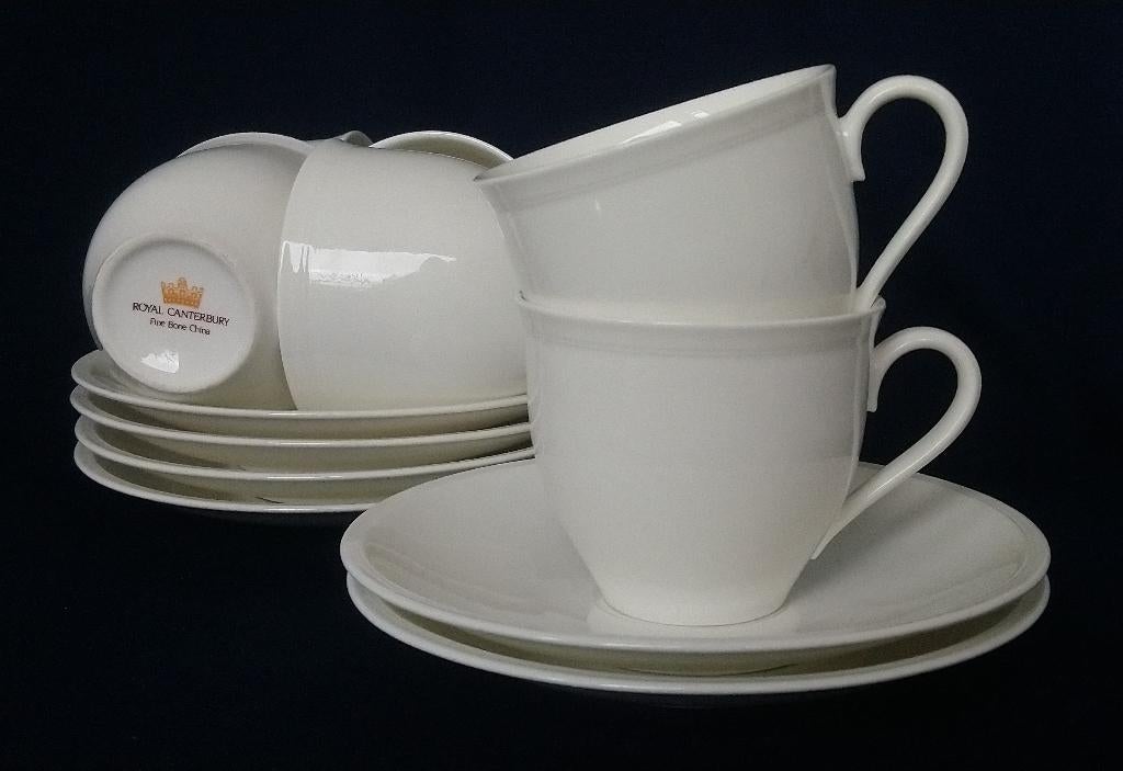 Royal Canterbury Anna - koffiekopjes en schotels, Ophalen of Verzenden, Zo goed als nieuw, Overige stijlen, Kop(pen) en/of Schotel(s)