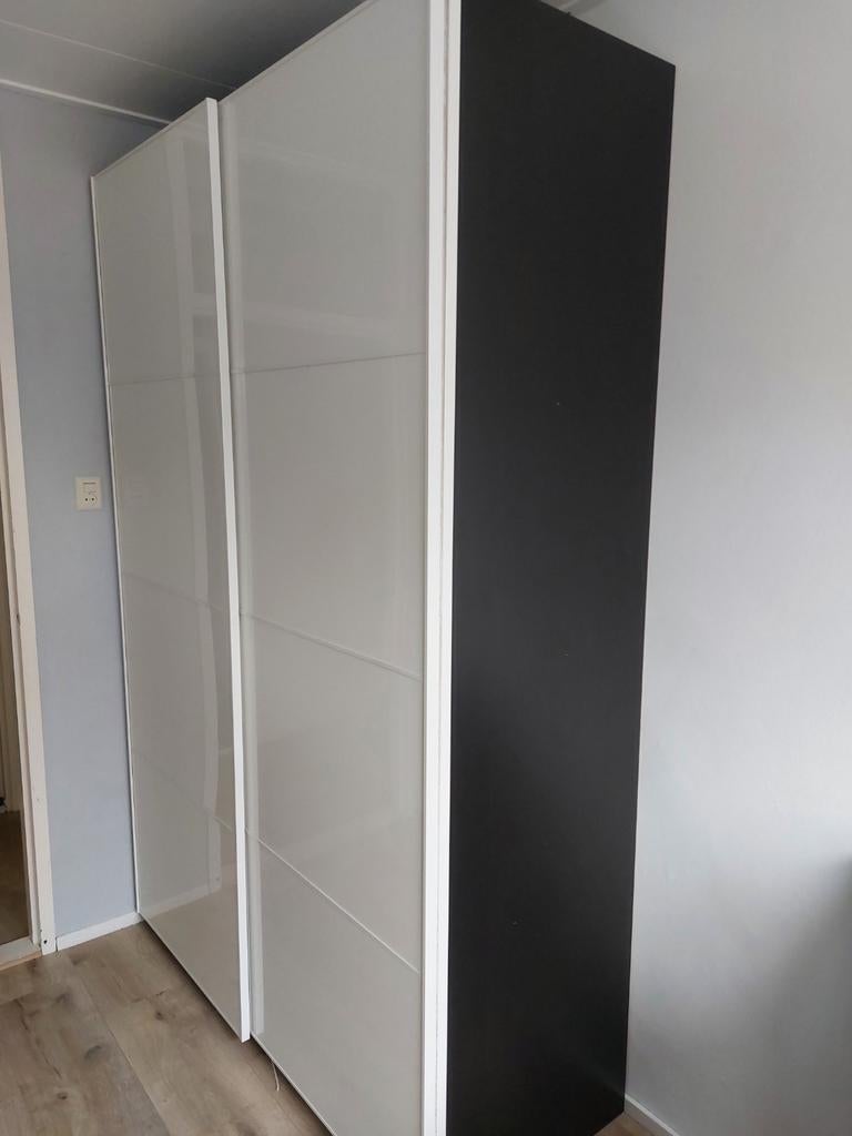 Kledingkast Pax ikea schuifdeuren, Ophalen, Gebruikt, 100 tot 150 cm, Glas