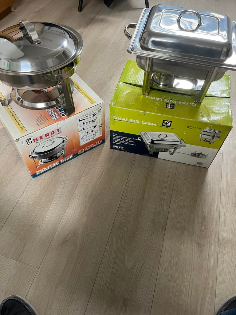 Chaving dish warm houders maaltijden, Ophalen, Zo goed als nieuw