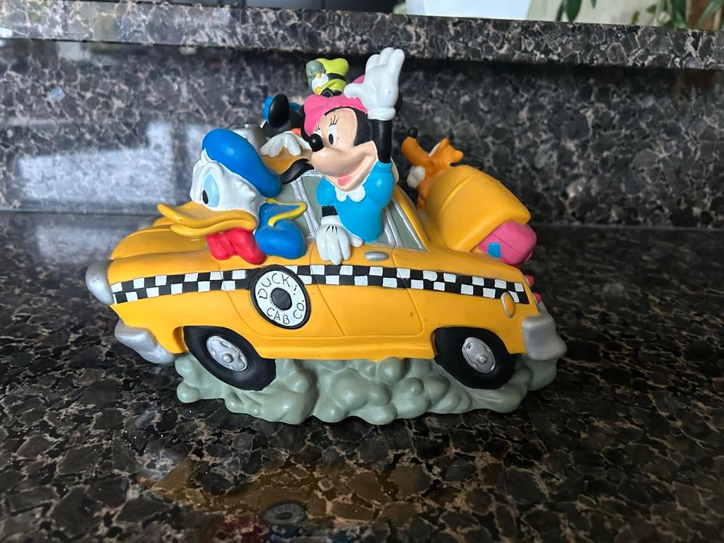 Originele Disney spaarpot met Mickey, Donald, Goofy en Pluto, Verzamelen, Disney, Ophalen of Verzenden, Mickey Mouse, Gebruikt