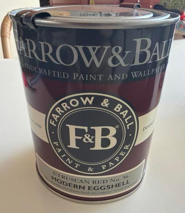 Farrow & Ball Etruscan Red No. 56 Modern Eggshell 750ml, Ophalen, Nieuw, Verf, Minder dan 5 liter