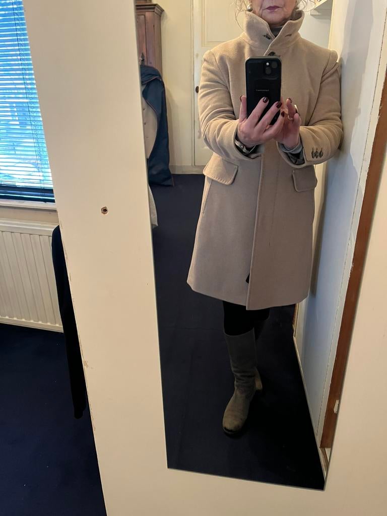 Prachtige damesjas beige maat M, Ophalen of Verzenden, Zo goed als nieuw, Maat 38/40 (M), Beige