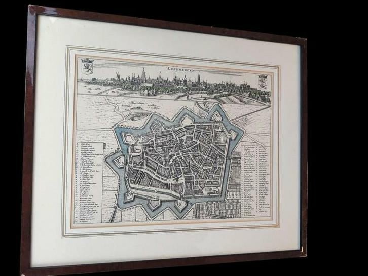 Originele Stadsplattegrond Leeuwarden 1664 Schotanus, Boeken, Ophalen of Verzenden, 1800 tot 2000, Nederland, Landkaart