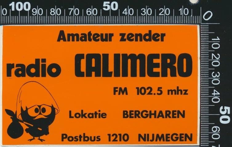 Sticker: Radio Calimero - Bergharen, Verzenden, Zo goed als nieuw, Film, Tv of Omroep