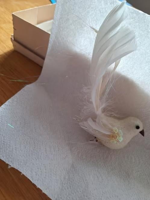 Witte vogel op clip h, Diversen, Kerst, Gebruikt, Onbekend, Ophalen of Verzenden, Losse verkoop