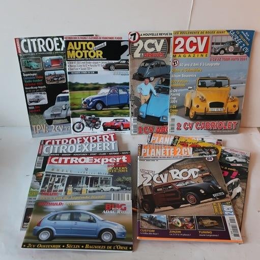Citroen 2 CV tijdschriften Nederlands en Frans SET PRIJS, Ophalen of Verzenden, Gelezen, Citroën