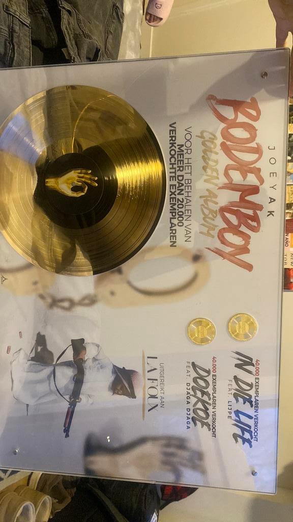 Gouden Album Award – JoeyAK “Bodemboy” | Golden Design, Ophalen of Verzenden, 2000 tot heden, Zo goed als nieuw, 12 inch
