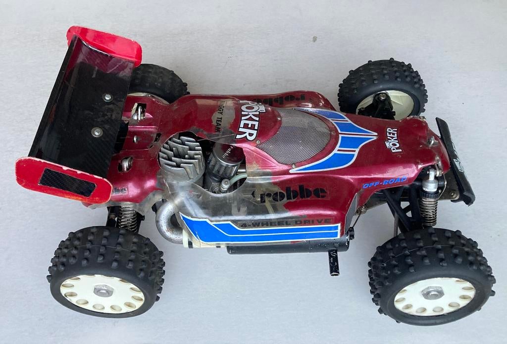 Vintage Robbe Poker 1:8 nitro rc buggy, Gebruikt, Verzenden, Auto offroad, Nitro