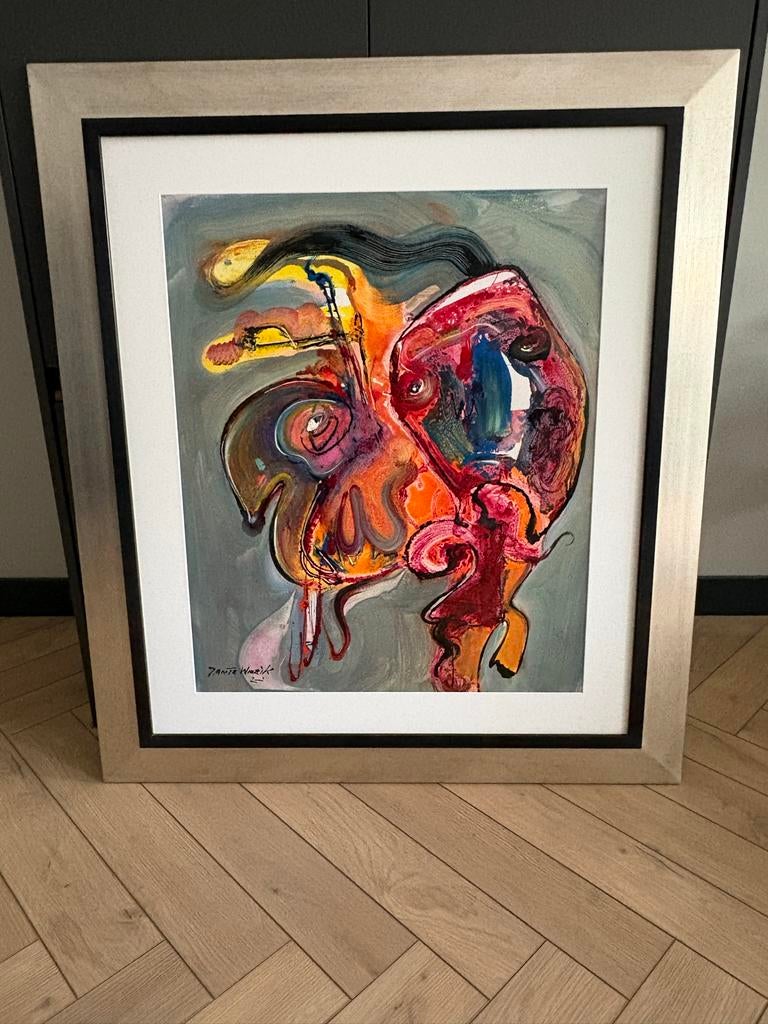 Jan te Wierik Schilderij - Abstract Portret, Ophalen