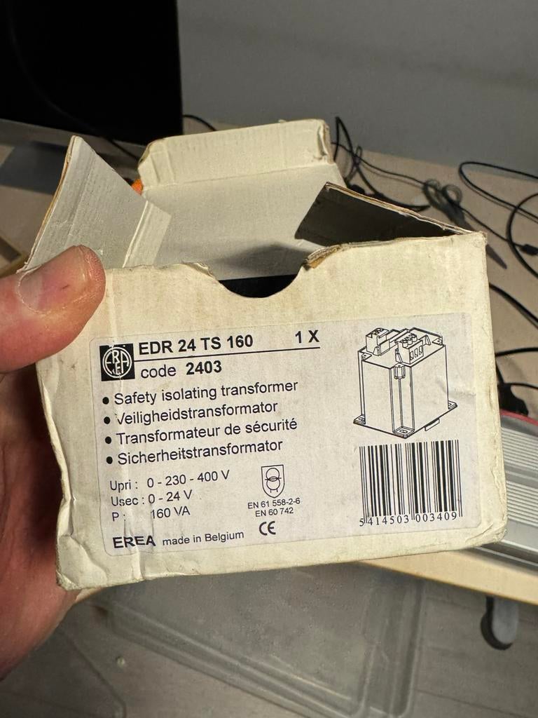 EREA EDR 24 TS 160 transformator 230/400V naar 24V, Hobby en Vrije tijd, Elektronica-componenten, Ophalen of Verzenden, Nieuw
