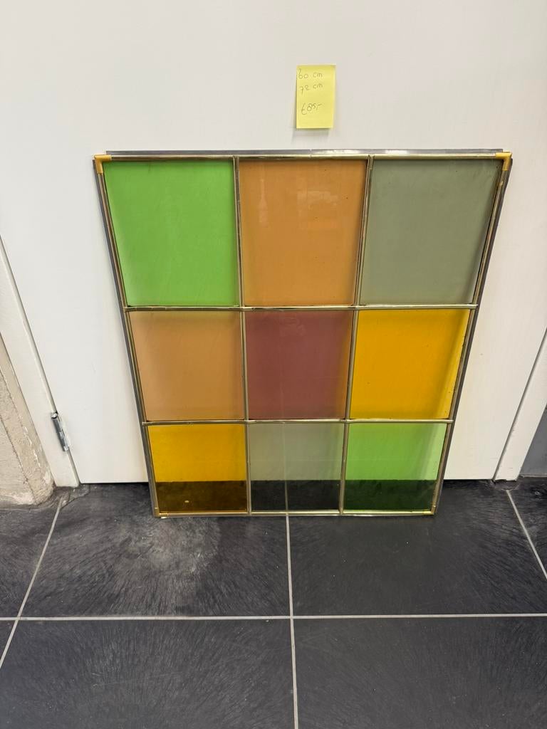 Glas in lood raam 60 cm 72 cm, Ophalen of Verzenden