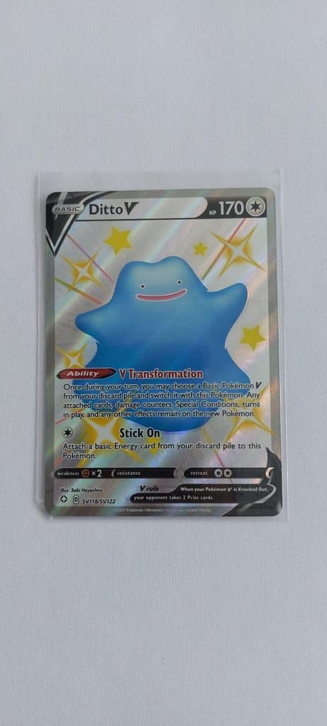 Pokemon kaart - Ditto V - SV118/SV122, Hobby en Vrije tijd, Verzamelkaartspellen | Pokémon, Ophalen of Verzenden, Zo goed als nieuw