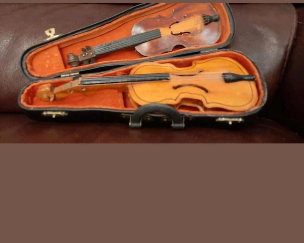 Vintage Miniatuur Viool met Koffer, Ophalen of Verzenden, Gebruikt, 4/4-viool, Met koffer