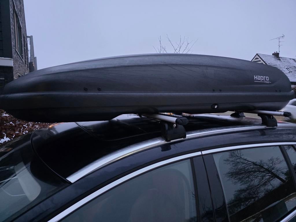 Hapro 530 liter dakkoffer te huur + Volvo V60 dakdragers, Auto diversen, Dakkoffers, Ophalen of Verzenden, Gebruikt