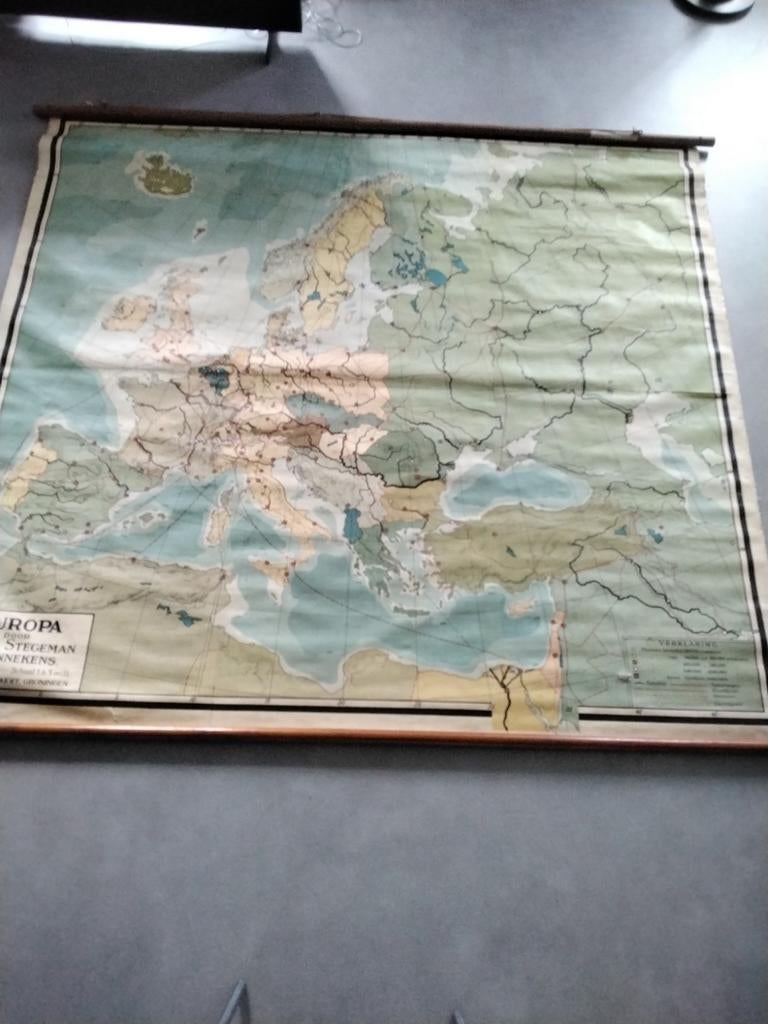 Landkaart / schoolkaart Europa, Europa Overig, Landkaart, 1800 tot 2000, Ophalen