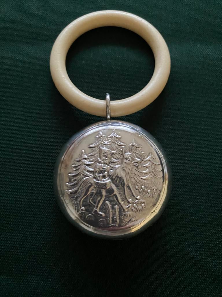 Vintage bijtring met rammelaar, Antiek en Kunst, Ophalen of Verzenden