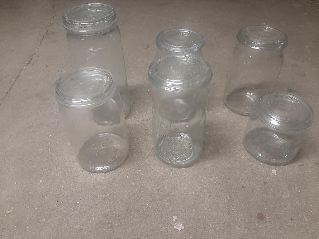 Weckflessen met deksel in verschillende maten, Ophalen of Verzenden, Zo goed als nieuw