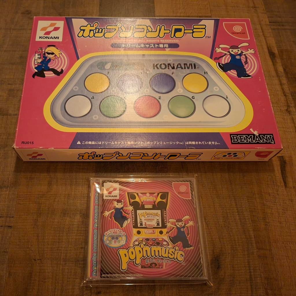 Dreamcast Pop 'N Music controller en game Japans, Spelcomputers en Games, Spelcomputers | Sega, Met games, Ophalen of Verzenden