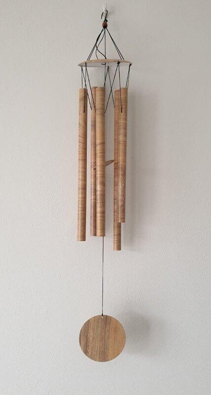 Windgong, windspel, metaal, hout, houtlook, Ophalen of Verzenden, Nieuw