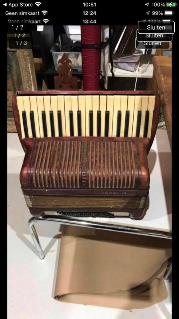 Vintage Hohner accordeon., Ophalen of Verzenden, Zo goed als nieuw, 120-bas, Hohner