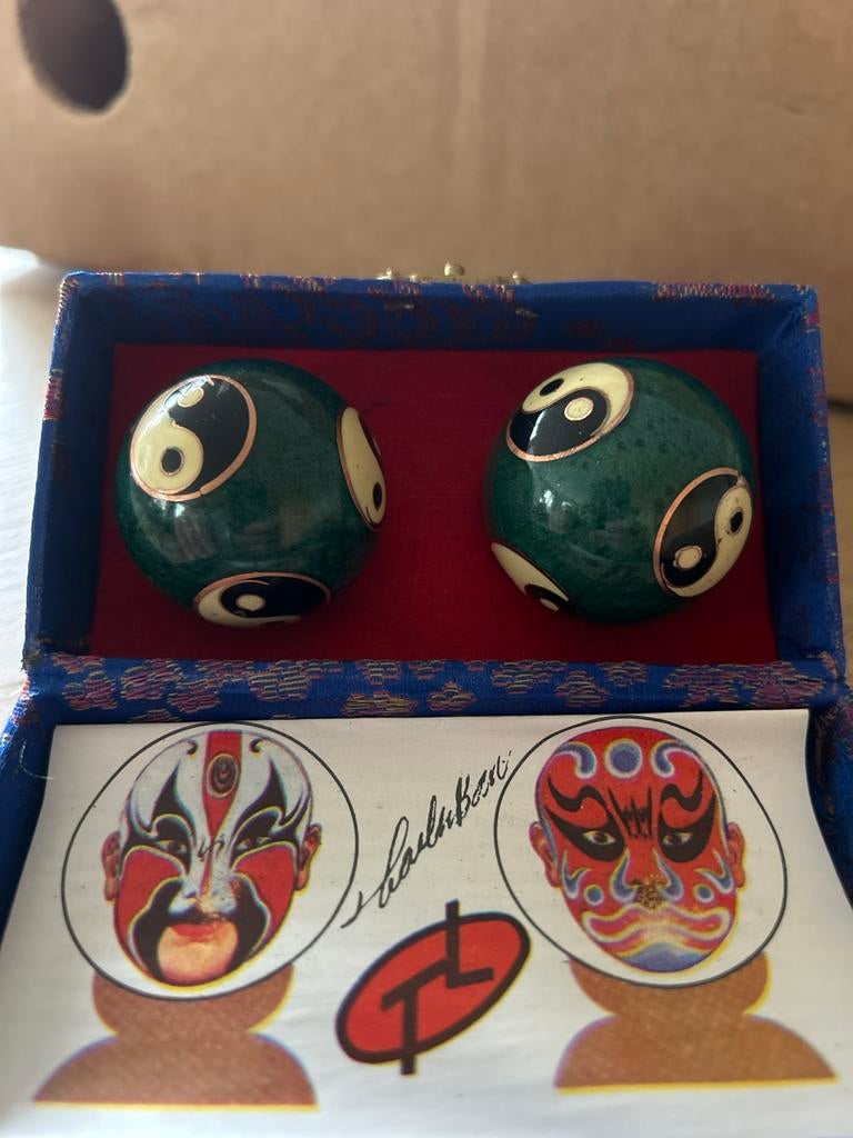 Chinese Baoding Ballen met Doos - nochris 2.0 st anna, Antiek en Kunst, Ophalen of Verzenden