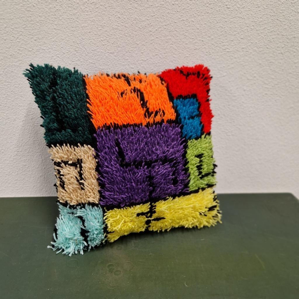 Retro kussen wollen kussen grafisch patroon, Ophalen of Verzenden, Huis en Inrichting