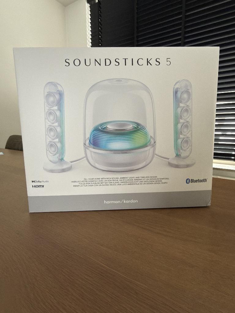 Harman Kardon Soundsticks 5, Nieuw, 120 watt of meer, Front, Rear of Stereo speakers, Ophalen