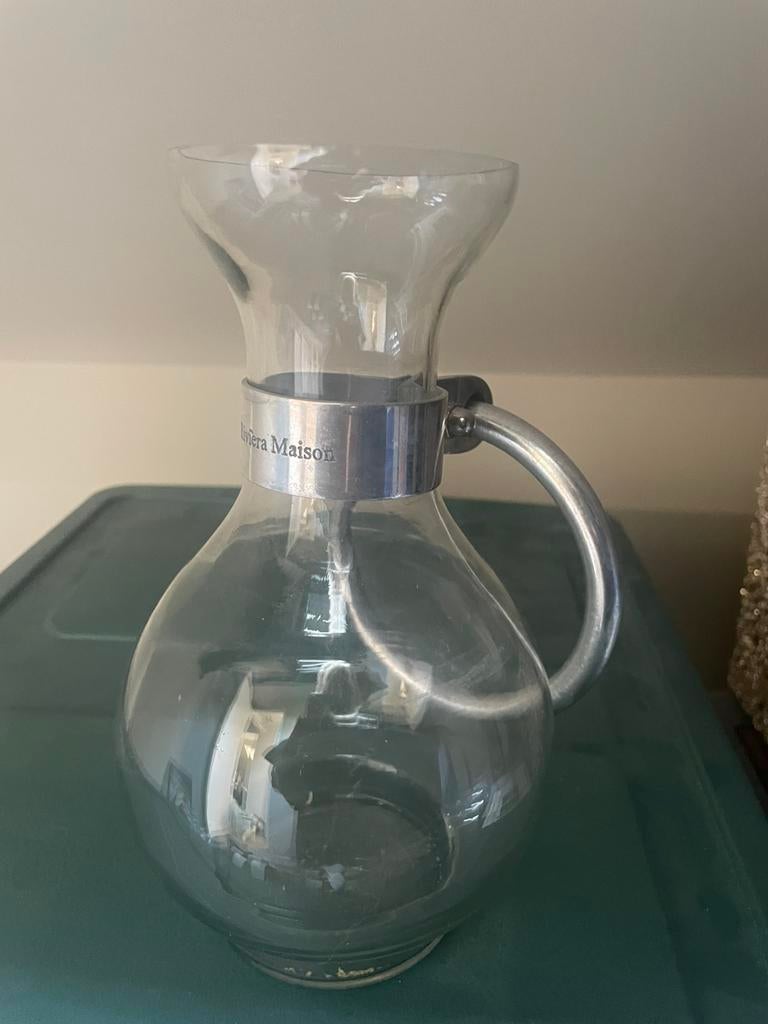 Riviera Maison vaasje met haak, Huis en Inrichting, Woonaccessoires | Vazen, Ophalen, Overige kleuren, Minder dan 50 cm, Glas