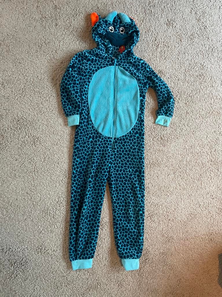 Carnaval - onesie draak 122/128, Kinderen en Baby's, Carnavalskleding en Verkleedspullen, Ophalen of Verzenden, Zo goed als nieuw