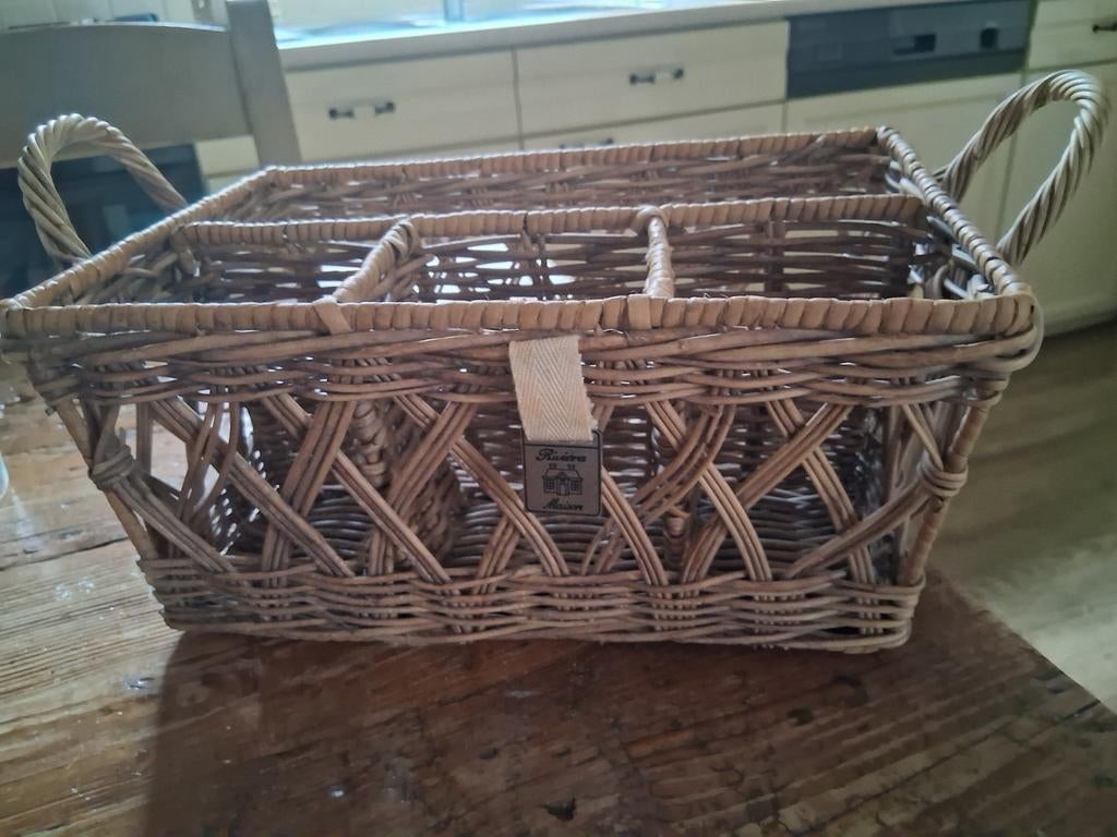 Riviera Maison rieten mandje - keuken organizer, Overige materialen, Minder dan 50 cm, Minder dan 50 cm, Ophalen of Verzenden