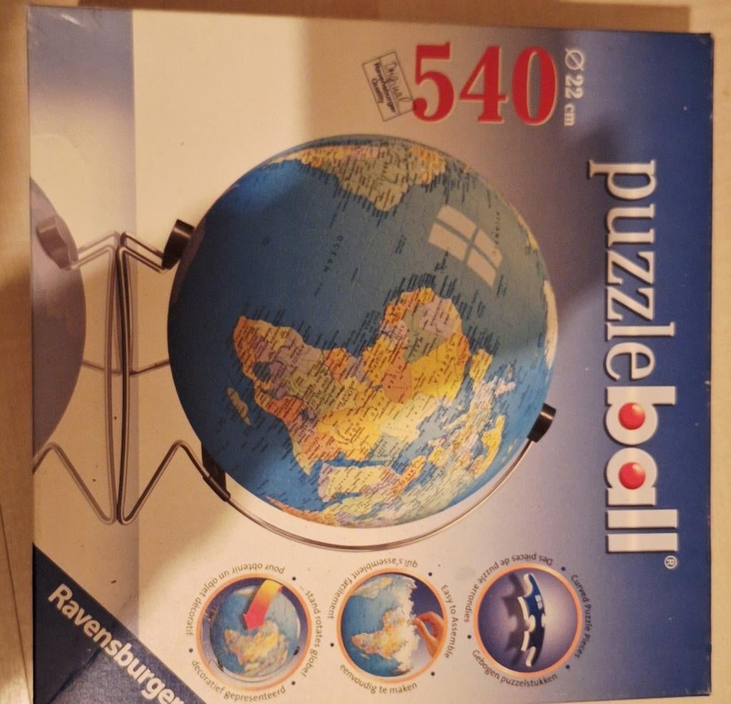 Ravensburger Puzzleball - Aarde Globe - 540 stukjes, Een of twee spelers, Ophalen of Verzenden, Zo goed als nieuw, Ravensburger